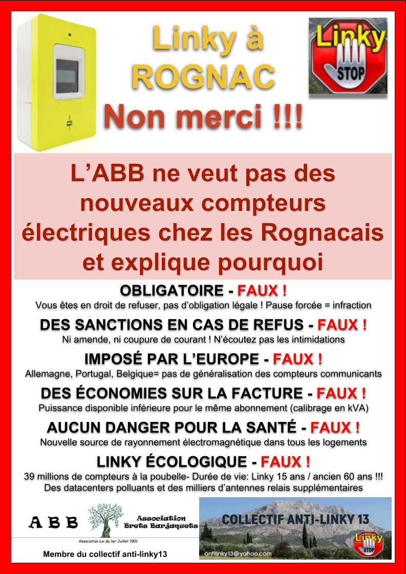 Lire la suite à propos de l’article Linky à Rognac… NON MERCI !!!